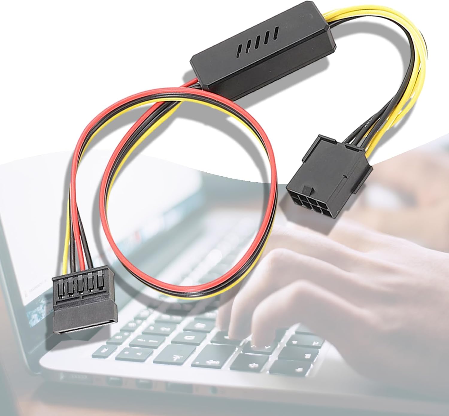 Sata Power Adapter Cable 8PIN Female to Sata Hard Drive Cable with Voltage Reduction Board for Gamers Computers
