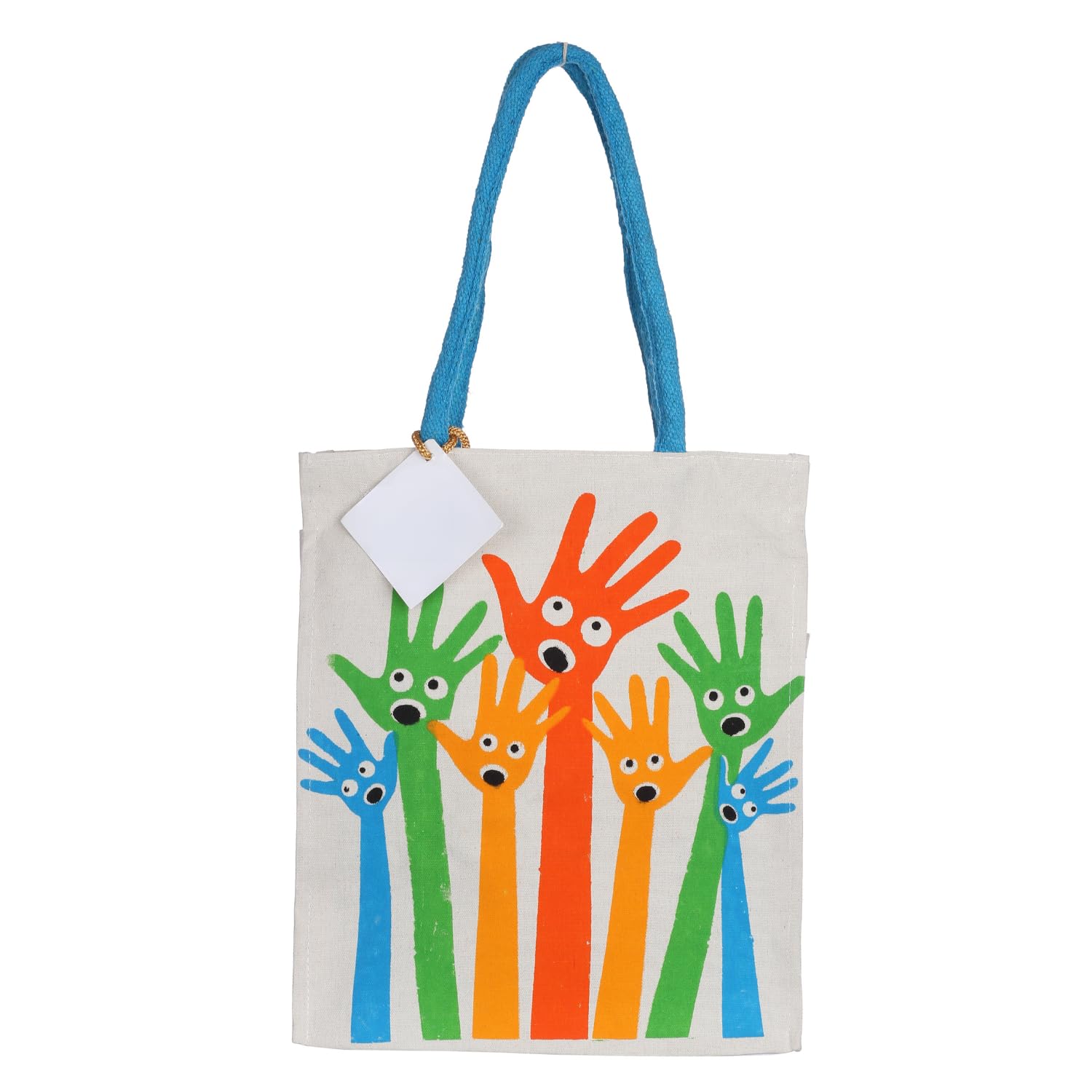 SAINIKS - ACCESS TO QUALITY Canvas Jute Hand Print Bag for Women | Grocery Bag for Daily Use | Handbag for Women | Canvas Tote Bag for Women & Girls 35X15X31 CM (Pack of 1) (B0C6XHFNB3) Amazon Price History, Amazon Price Tracker