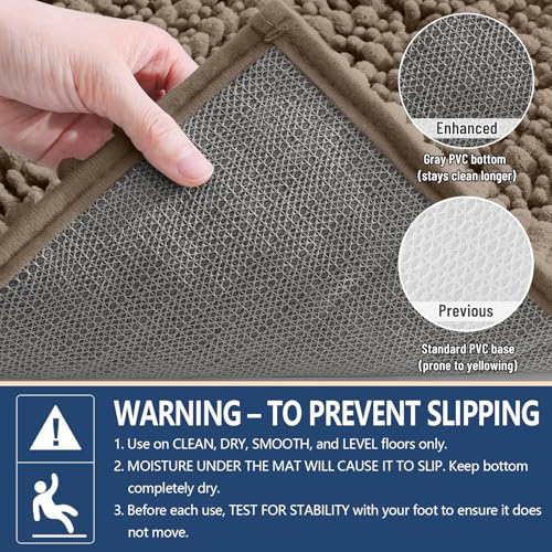 Image of Arotive Luxury Large Bathroom Rugs 44x32, Extra Soft Thick Absorbent Shaggy Chenille Bath Rugs, Machine Wash Dry, Bath Mats for Bathroom Floor, Tub and Shower, Home Decor Accessories, Camel