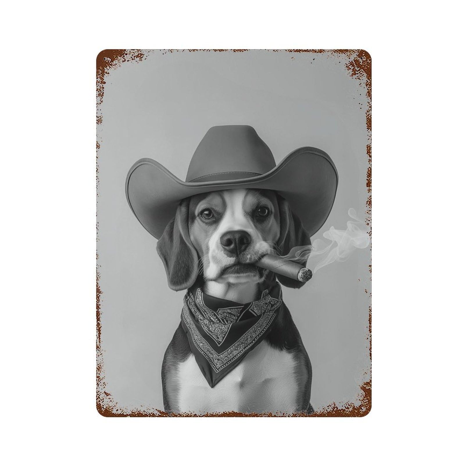 xiaoxiaoshen Beagle Cowboy Print Wall Decor Art Metal Tin Poster Modern Home Decor Art Home Bar Shop Decorations Vintage Sign 40x30cm