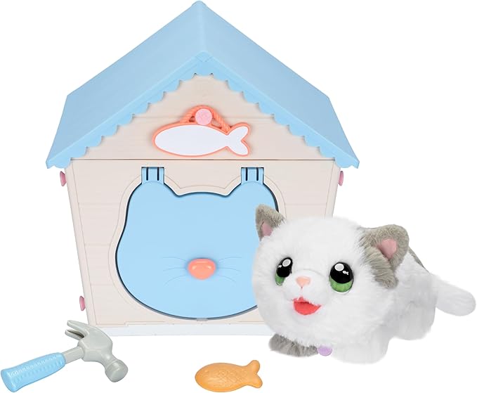 Little Live Pets Cat Figurines for Kids, Interactive Hutch Animal Playset with 25+ Sounds, Outdoor Toys for 5+ Year Old Girls