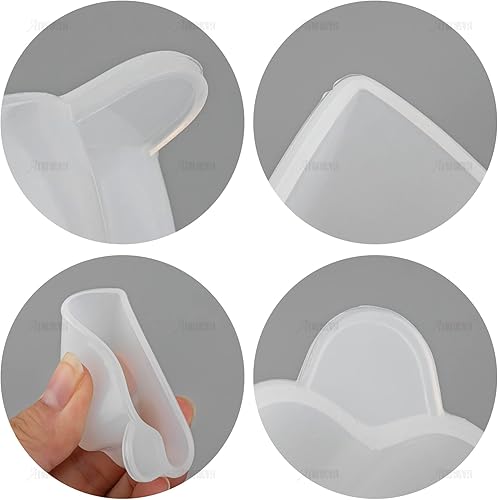 Miniatura 8 de AUEAR, Paquete de 20 tazas de silicona en forma de corazón para tazas de medición pequeñas para manualidades de resina