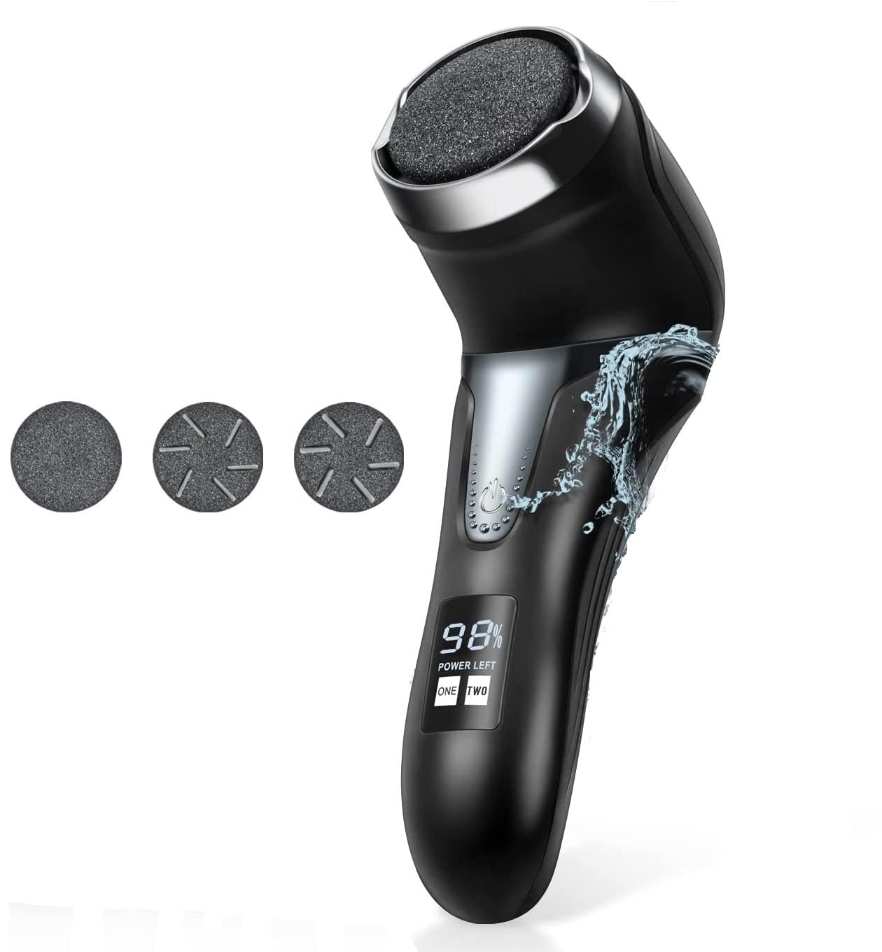 Tranquil Rechargeable Foot Callus and Dead Skin Remover Device with Vacuum, Pedicure Device Feet Care with 3 Roller heads, 2 Speed & LED Display