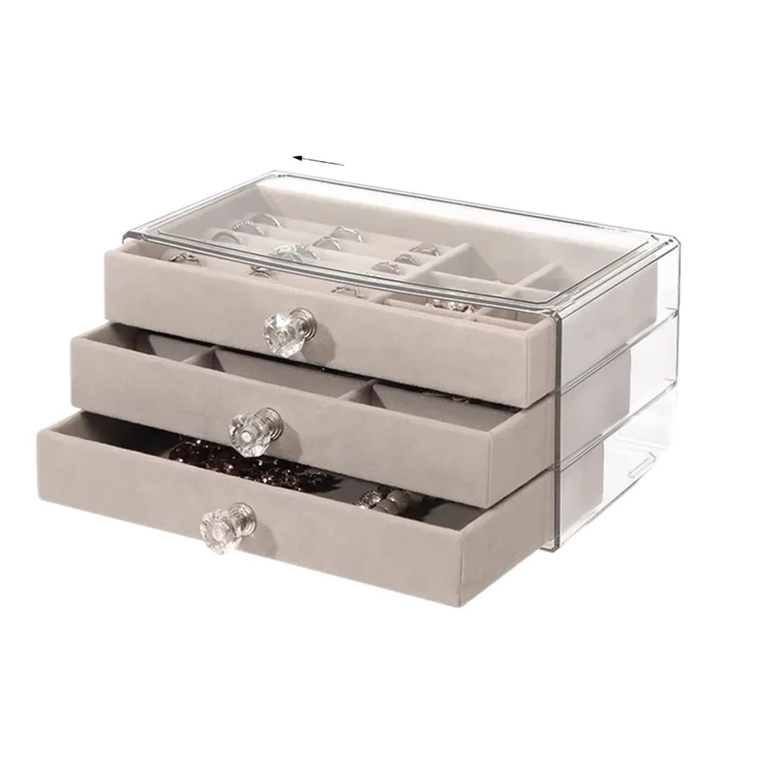 YUSUZH 1 Piece Of Three-layer Box Drawer Storage Earrings Necklace Ring for Rings, Earrings