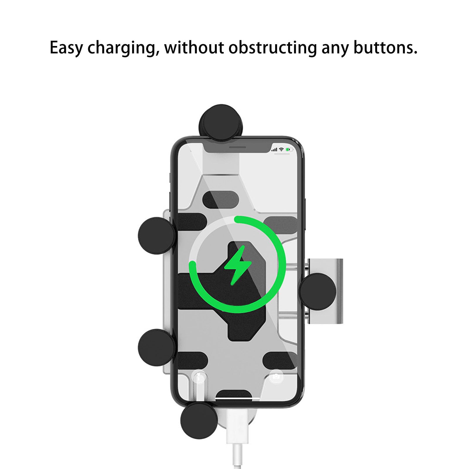 CHICIRIS Support de Téléphone pour Moto, Alliage d'aluminium Résistant aux Chocs, Angle de Réglable pour Cyclisme et Scooters (Silver)