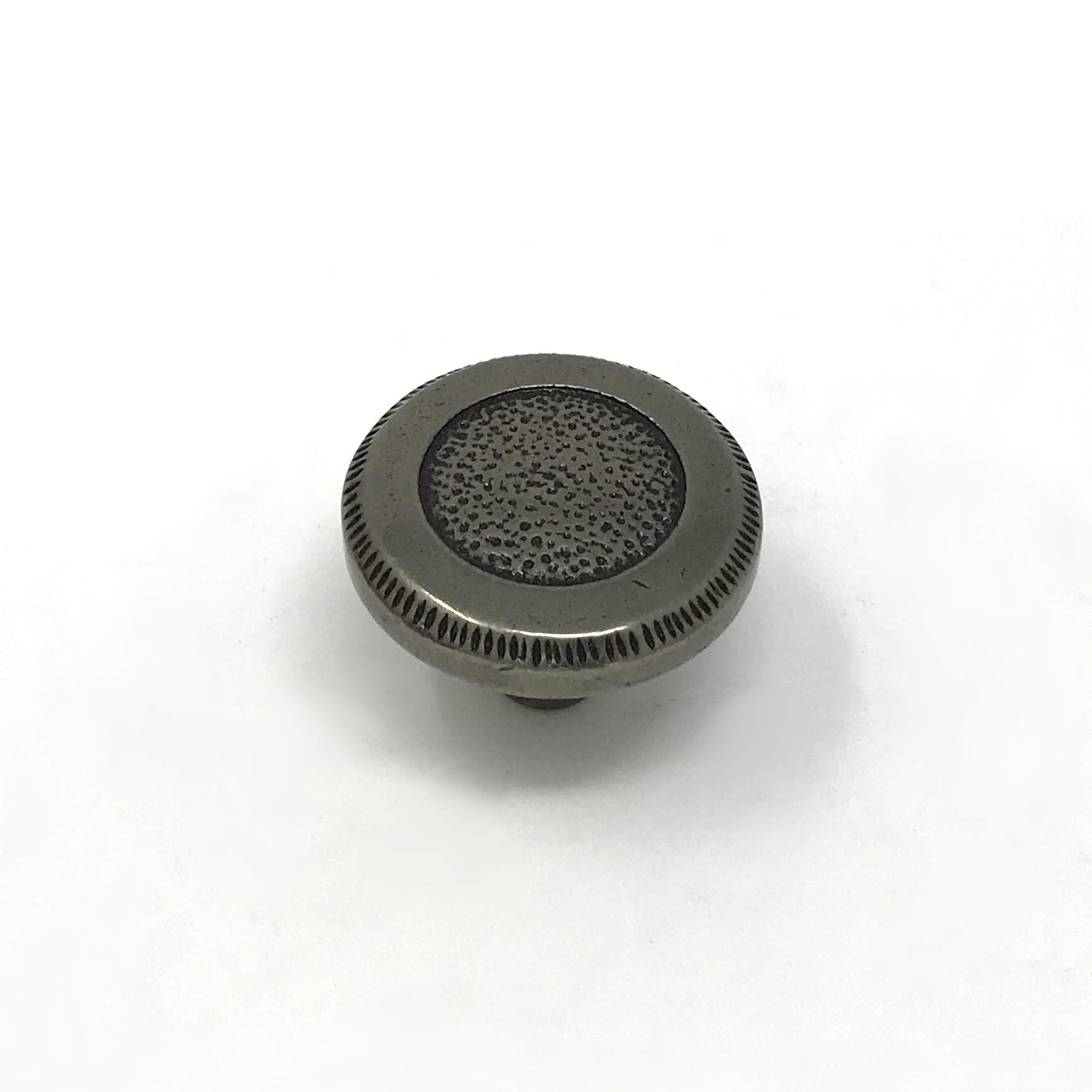Handle & Home Cast Iron Antique Dimpled & Line Detail Round Cabinet Knob Pull