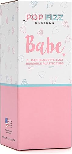 Vista 14 de Pop Fizz Designs Copas de despedida de soltera de Bride & Babe – Paquete de 10 con tapas Copas de dama de honor Suministros y recuerdos