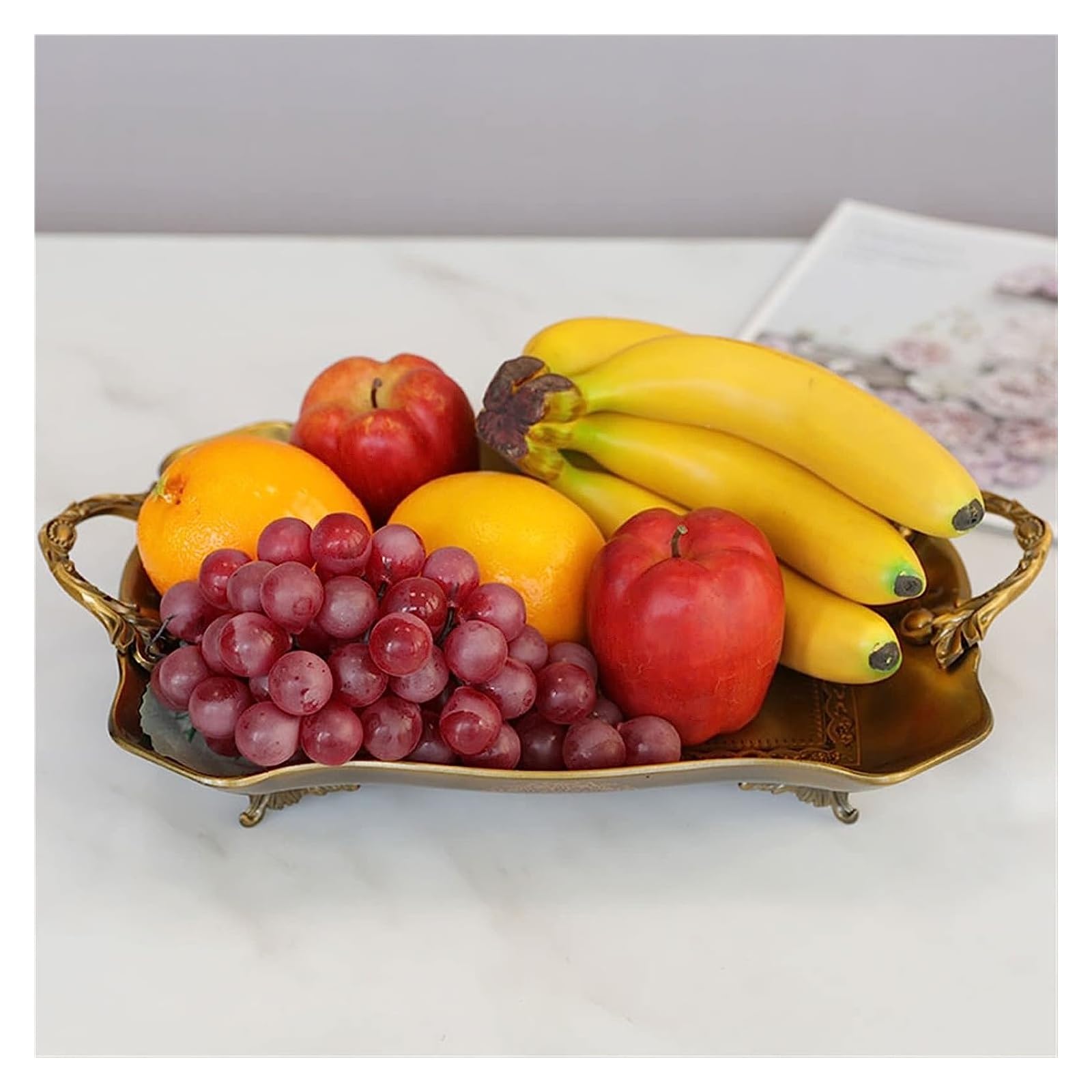 Ciotole di Frutta Cestino for Frutta e Verdura da appoggio, Ciotola for Piatto da Frutta, Nuovo Vassoio for Frutta in Metallo retrò in Stile Cinese, Decorazione for la casa Cucina