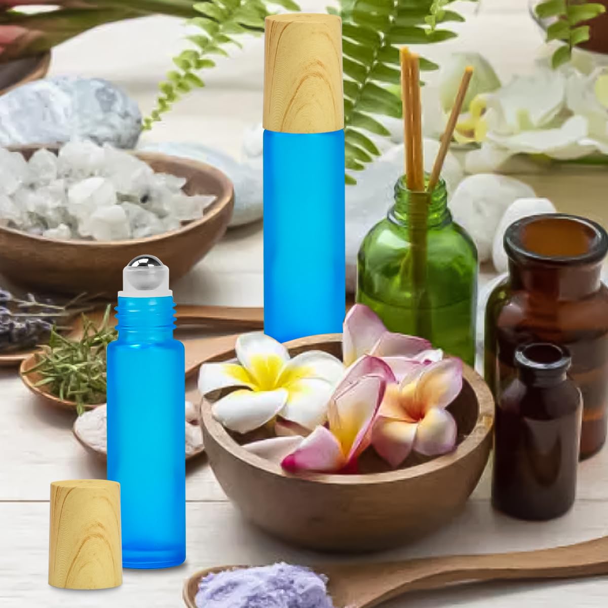 Bottiglietta In Vetro Con Rullo, 10 Ml, Ricaricabile, Per Olio Essenziale - Foto 6