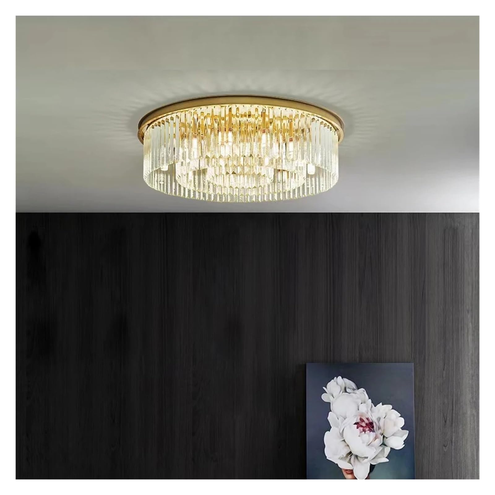 KXEcoLife Elegant LED Crystal Ceiling Chandelier - Modern Indoor Lighting for Dining Room & Home Decor 100cm SY-89(A) Stunning Light Fixture Ambiance