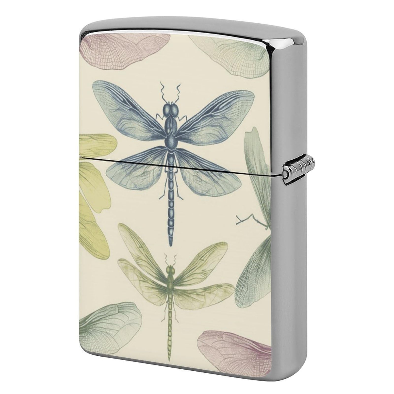 Fodpand Style Dragonfly Drawing Metal Lighter Case Cover Lighter Sleeve