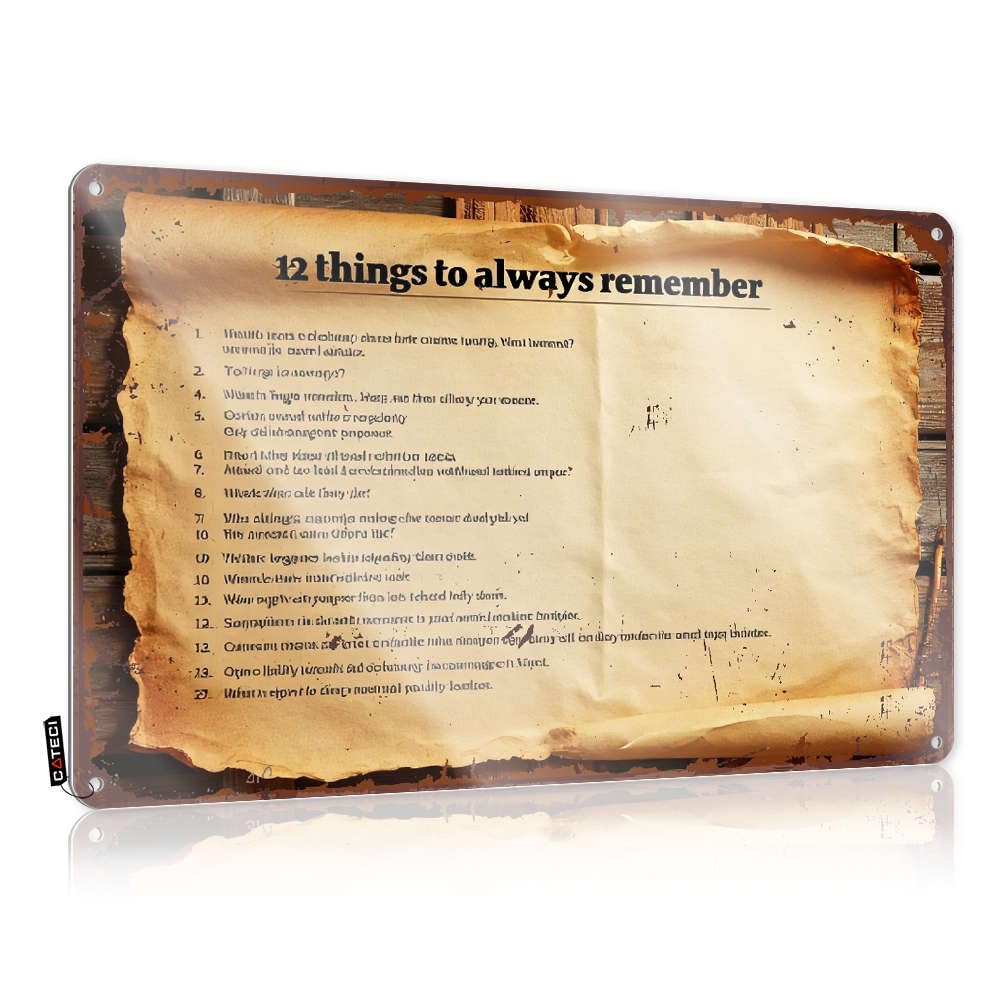 Bedroom Door Sign 12 Things To Always Remember Tin Sign Signs For Man Cave Funny Vintage Metal Sign(20X30CM)