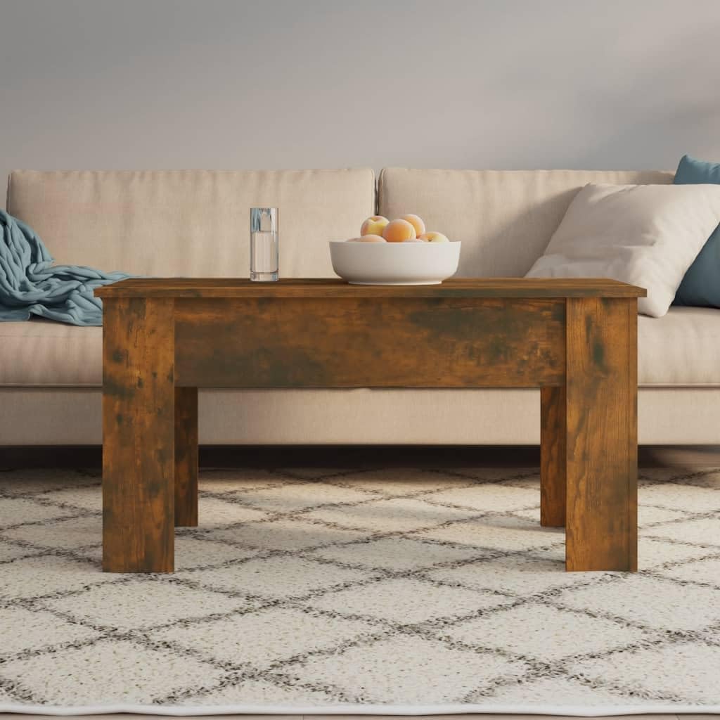 Générique Inżynieria Drewniany Stolik kawowy 101x49x52 cm | Podnoszona góra, ukryte przechowywanie, wielofunkcyjne, gładka powierzchnia
