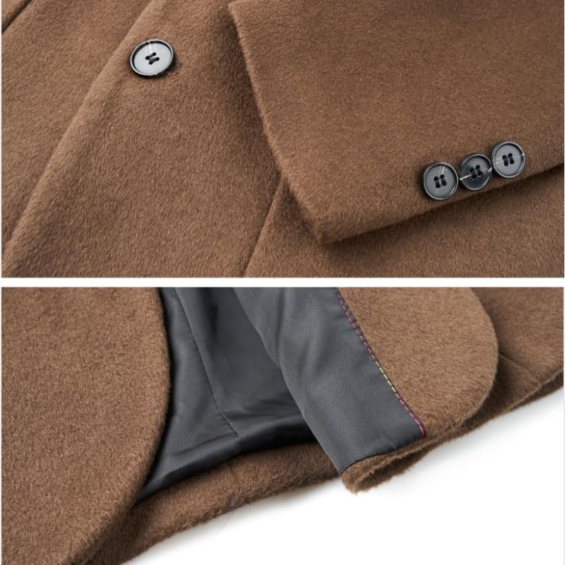 Generico Giacca Sportiva da Uomo in Lana Slim Fit, Giacca da Lavoro Moderna A Due Bottoni con Tasca, Giacca da Abito Casual Elegante, Caldo Smoking Invernale per Lavoro D'Ufficio