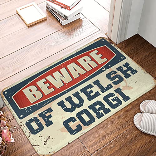 Tapis de porte d'extérieur Corgi anti boue entrée 65x90cm