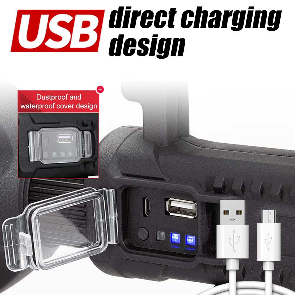 Faro LED USB Ricaricabile Impermeabile – Modello XPE COB (Nero, Con Batteria) - Foto 4