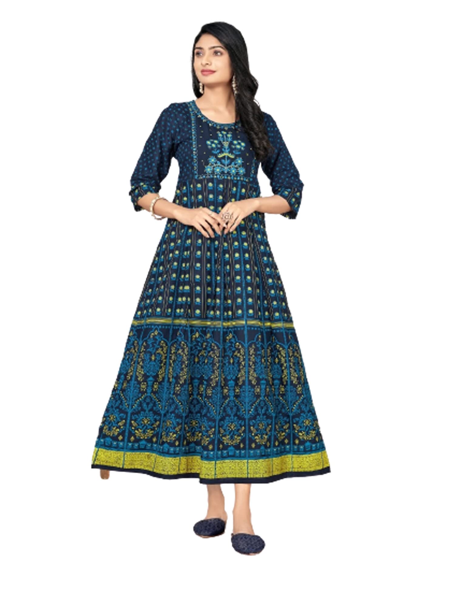 Kurti brodé grande taille confortable pour dissimuler les rondeurs