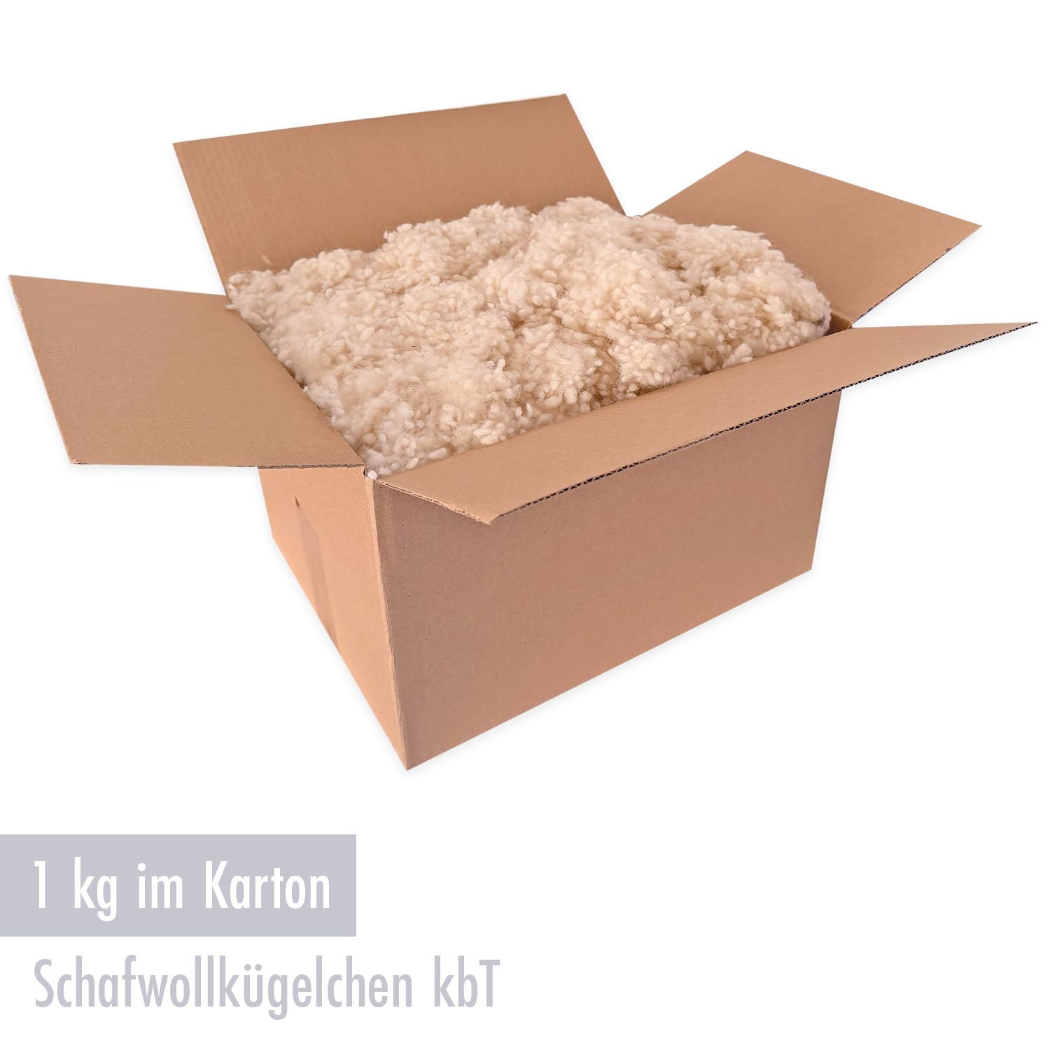 1 kg Schafwollkügelchen kbT, Kissenfüllung, Füllmaterial, Schafschurwolle, Schurwolle, Kopfkissenfüllung (1kg-Schafwollkügelchen)
