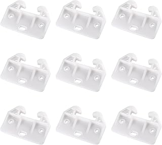 DOITOOL White Plastic Drawer Track Guide, 10Pc Plastic Cabinet Drawer Slide Parts, Drawer Track Guides Replacement Furniture Drawer Part for Dressers, Hutches, Bedside Table and Drawer Systems