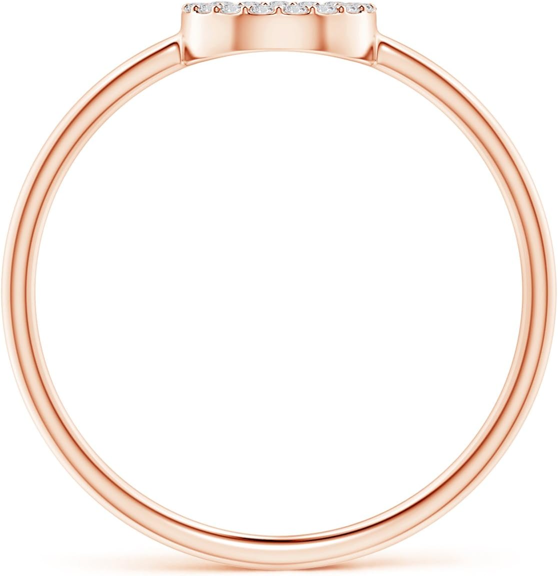 Lab Created Diamond Open Circle Ring in 14k Solid Gold/Silver (0.09 ctw, H Color, SI2 Clarity)