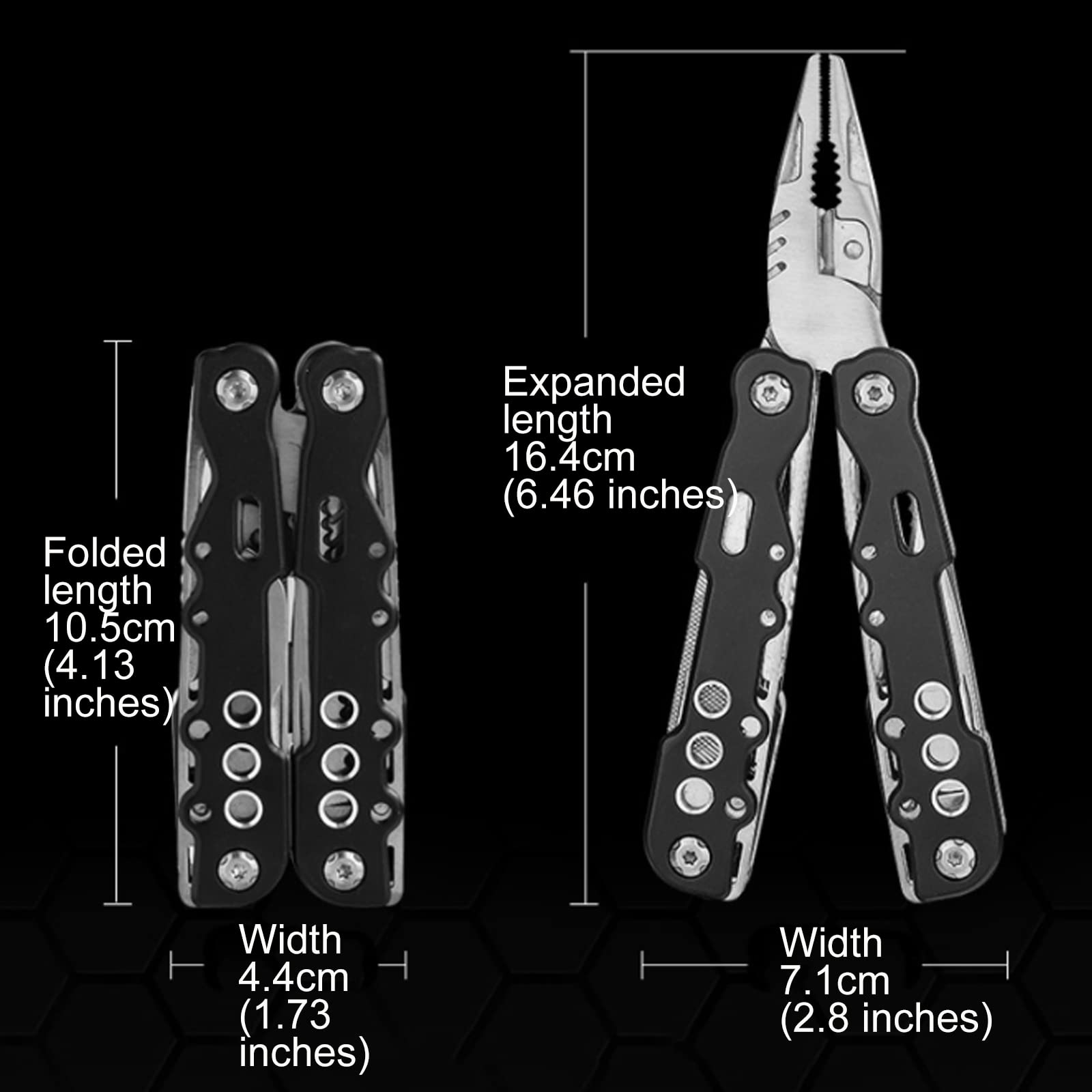 13-En-1 Multitool Couteau Pliant Acier Inoxydable Pince Multifonctions Conçue Outil De Poche Avec Poignée Ergono Pour Extérieur, Survie, Camping, Randonnée, Réparation Simple