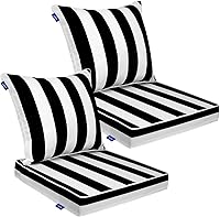 Vista 1 de Deep Seat Cushion Set 24 x 24 inches Outdoor Patio Seat and Back Cushion Chair Cushions for Outdoor Furniture Water Repellent Set (2 Sets))