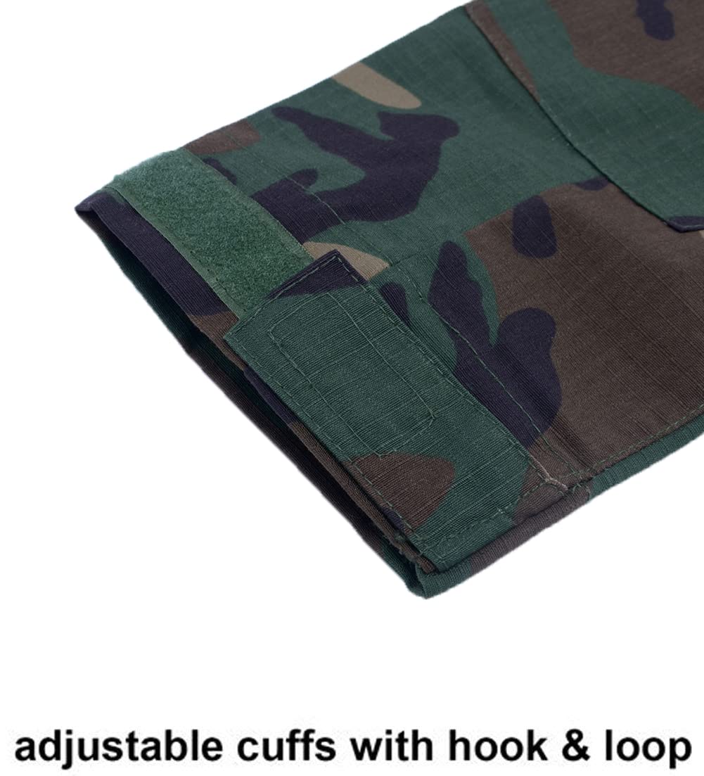 LANBAOSI Chemise de Combat Militaire Homme Airsoft Shirt Tenue Camouflage Uniforme Tactique Séchage Rapide à Manches imperméables Vert x-Large