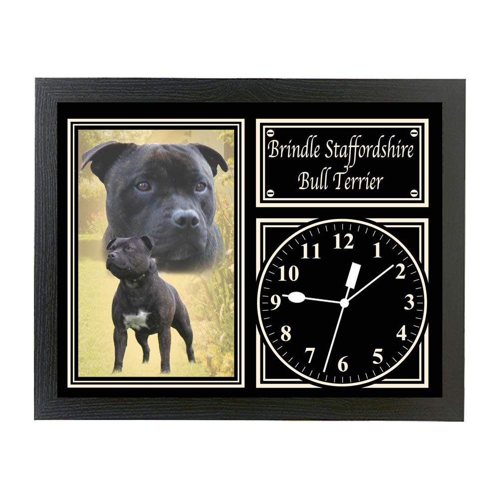 Brindle Staffordshire Bull Terrier Dog Breed Gift Clock