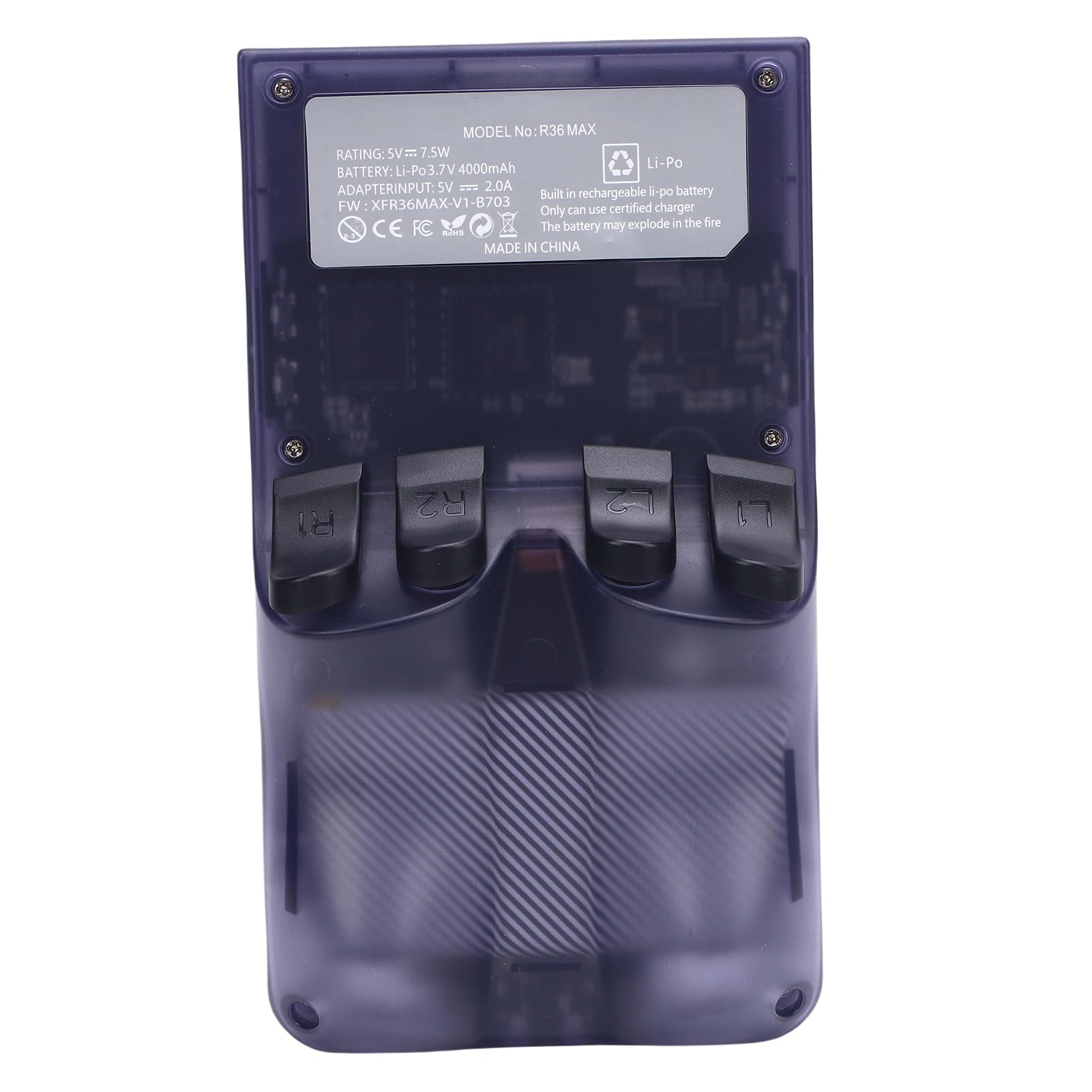 Generic Consola de Juegos Portátil de 4000 MAh, Consola de Videojuegos Retro Portátil con Joysticks Dobles, Gris Translúcida con Pantalla de 4 Pulgadas 720x720 (128G)