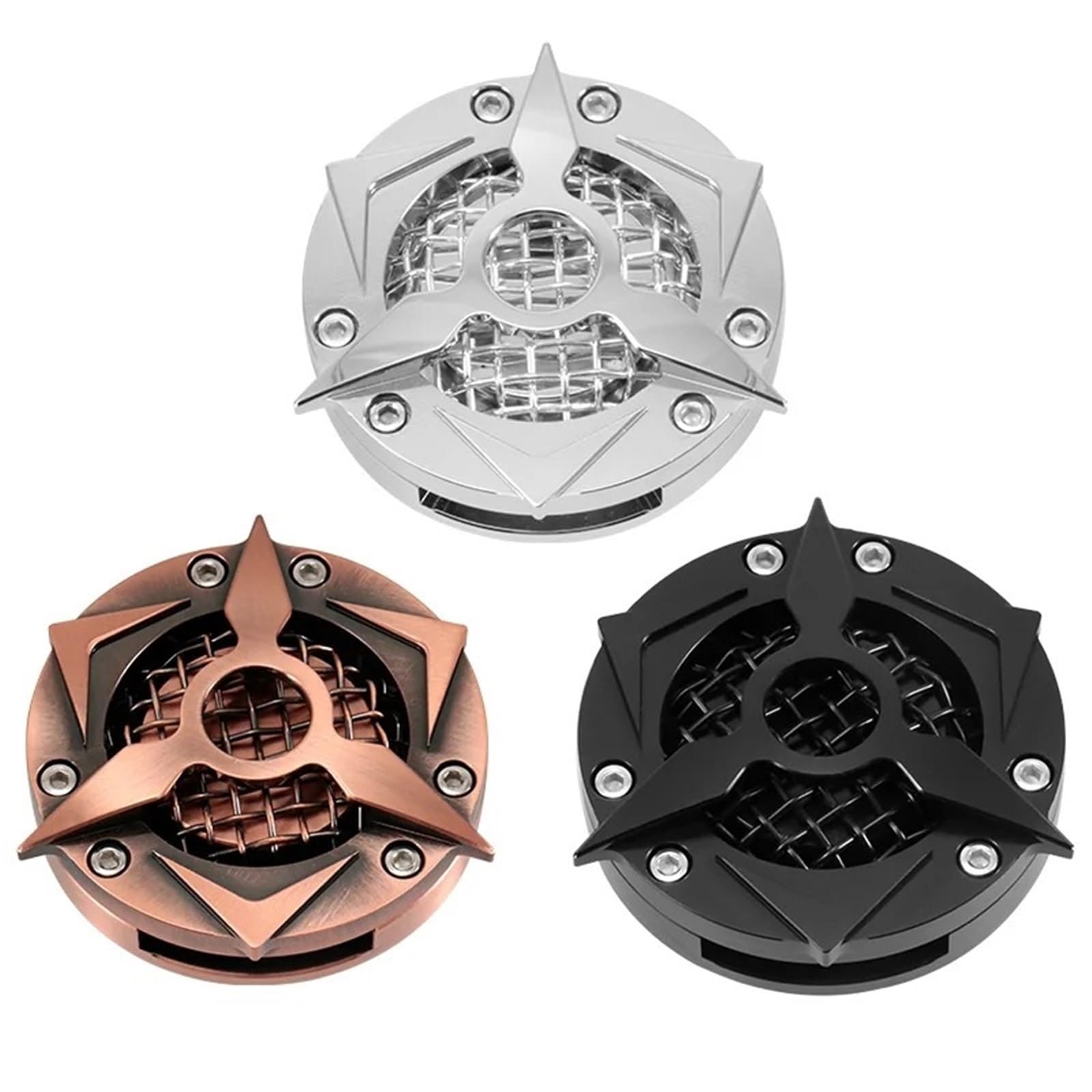Tappo Serbatoio Per Touring Road King Softail Sportster XL 1200 883 | Tappo Olio Decorativo Ventilato Per Serbatoio Carburante In Alluminio CNC Per Moto(Silver)