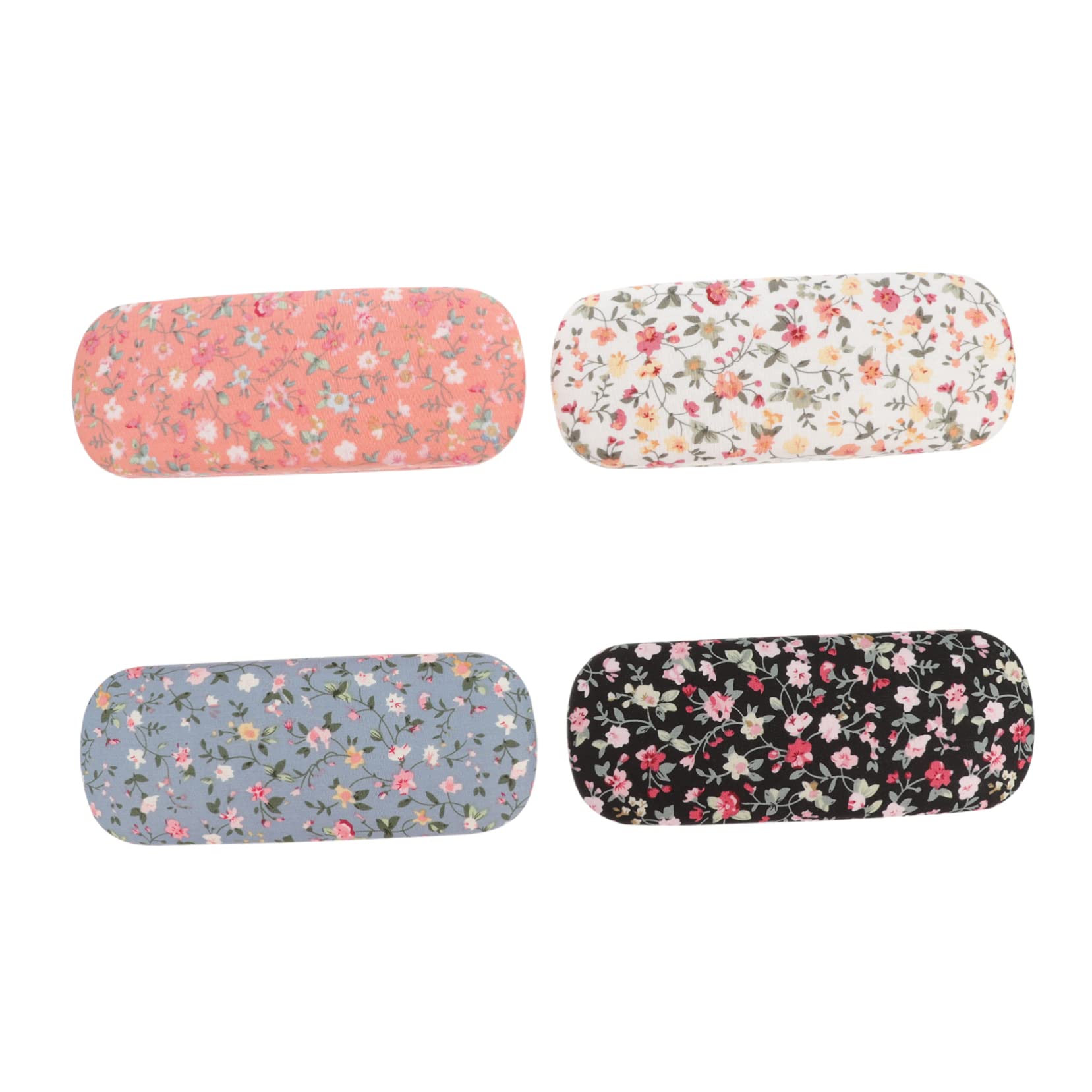 Caja de Gafas 4 Piezas Algodón y Plástico, Estuche Floral