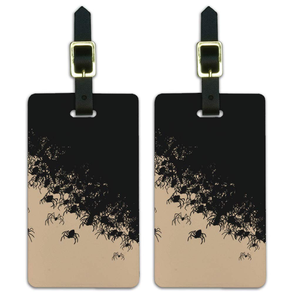 Hundreds of Spiders Arachnophobia Luggage ID Tags Carry-On Cards - Set of 2