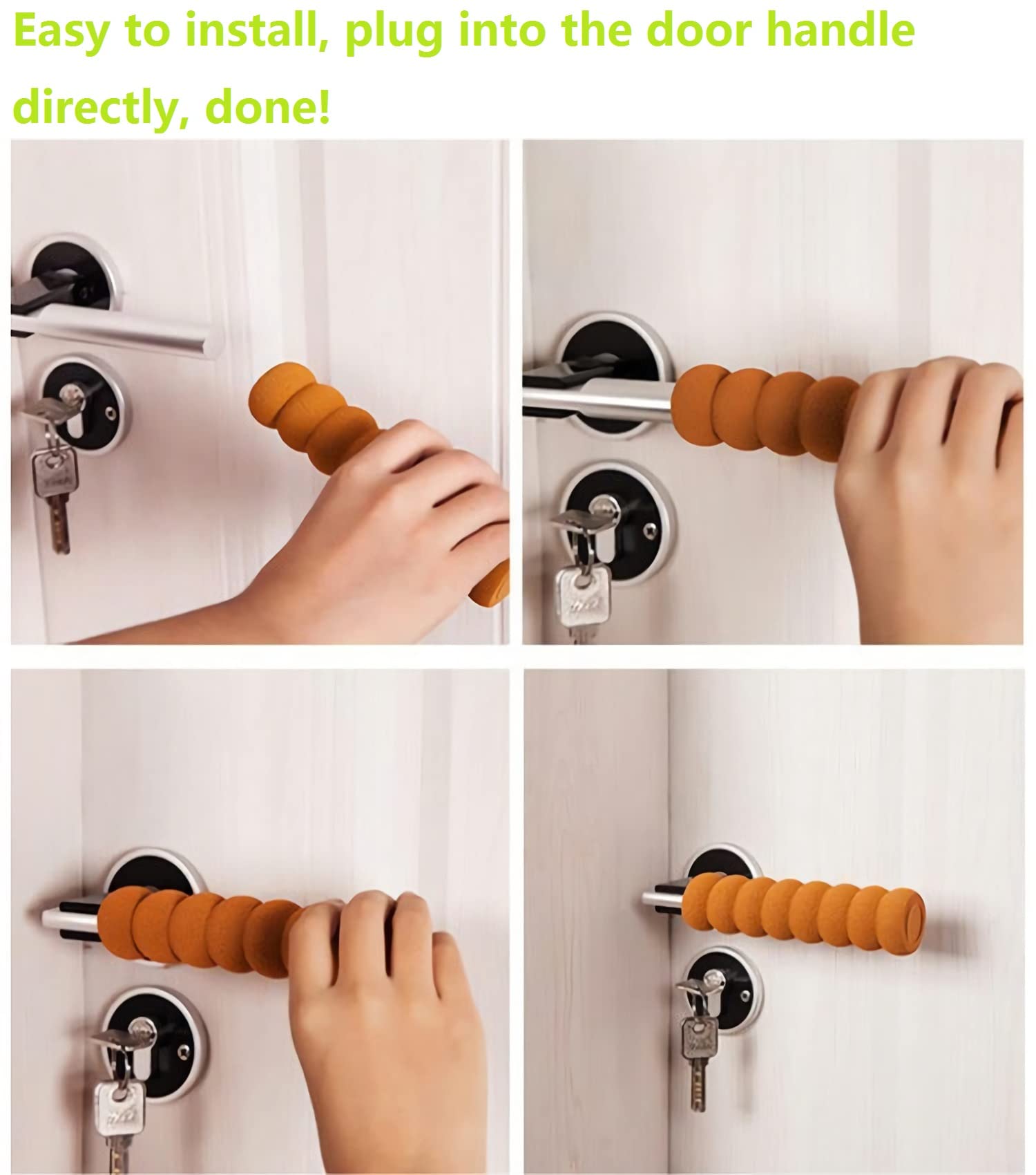 Coolty 6pcs Protezione per Maniglie per Porte, Protezione per Maniglie di Protezione, Soffice Schiuma per Bambini Maniglia per Porta di Sicurezza per Bambini Manopola (Beige)