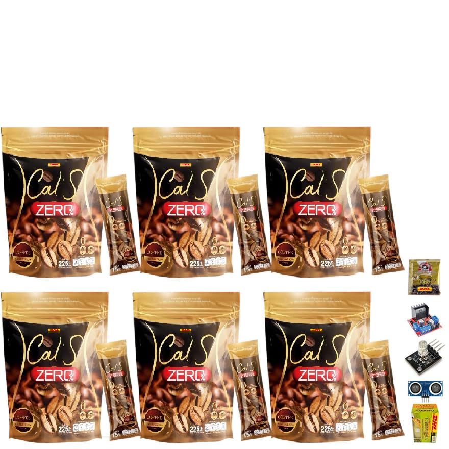 Primaya Cal S Zero Coffee Instant Mix Healthy 14 in 1 Vegan Arabica Roasted Snack Delicious Mellow Intense 225g(15 Sachets) Set 6 By Beautygoodshop [Get Free For You Beauty Gifts]