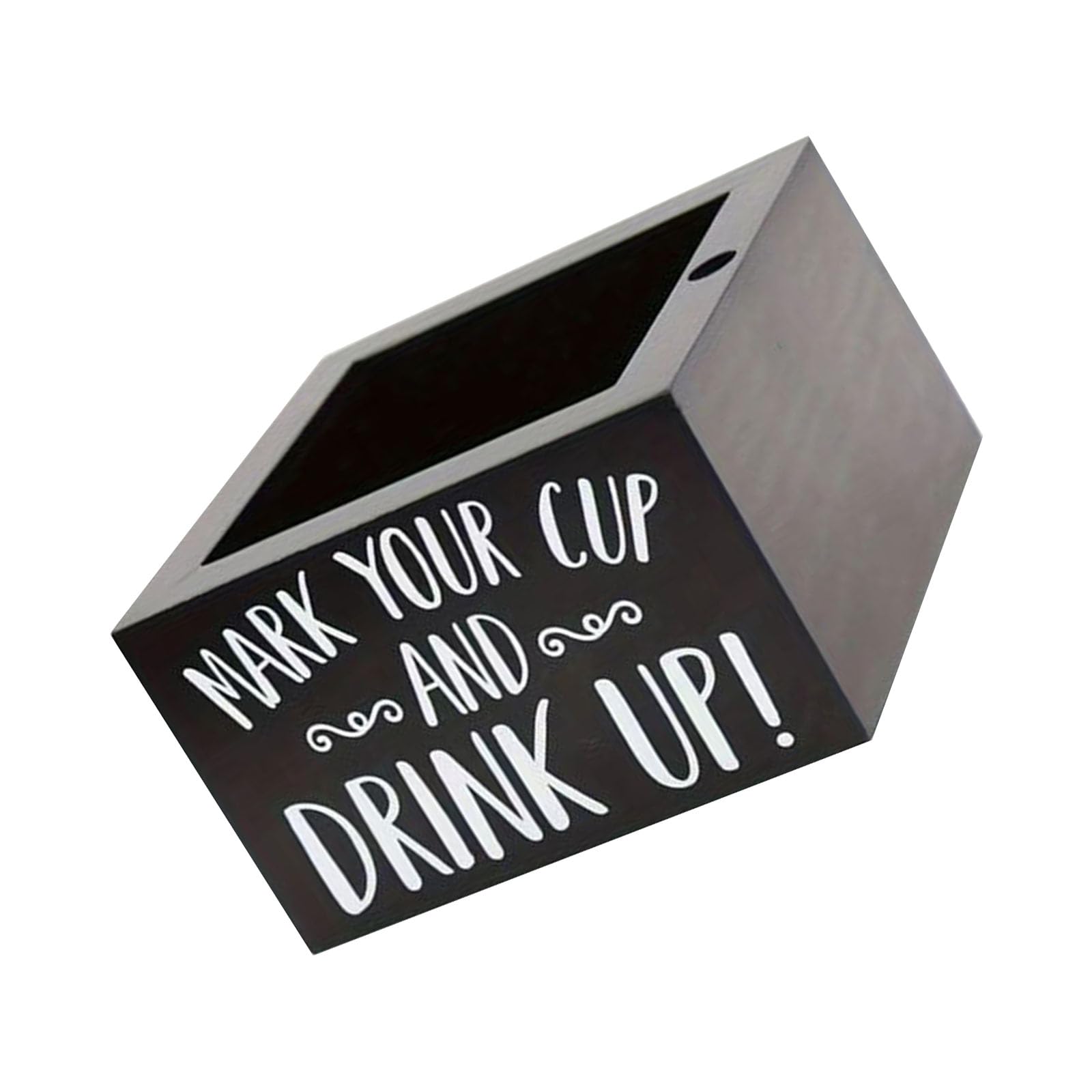 MICFENY Coffee Station Organiser for Cups and Lids Storage Box with Compartments Space saving Wooden Countertop Accessories