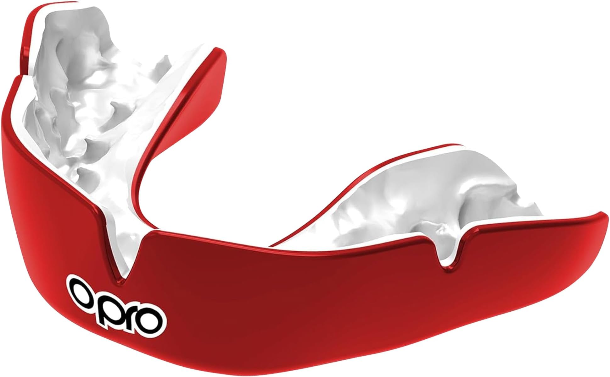 OPRO New Instant Custom-Fit Mouth Guard, Dentist Mouthguard, Revolutionary Fitting Technology for Ultimate Comfort, Protection & Fit, Gum Shield for Rugby, Boxing, Hockey, MMA (Red, Adult)