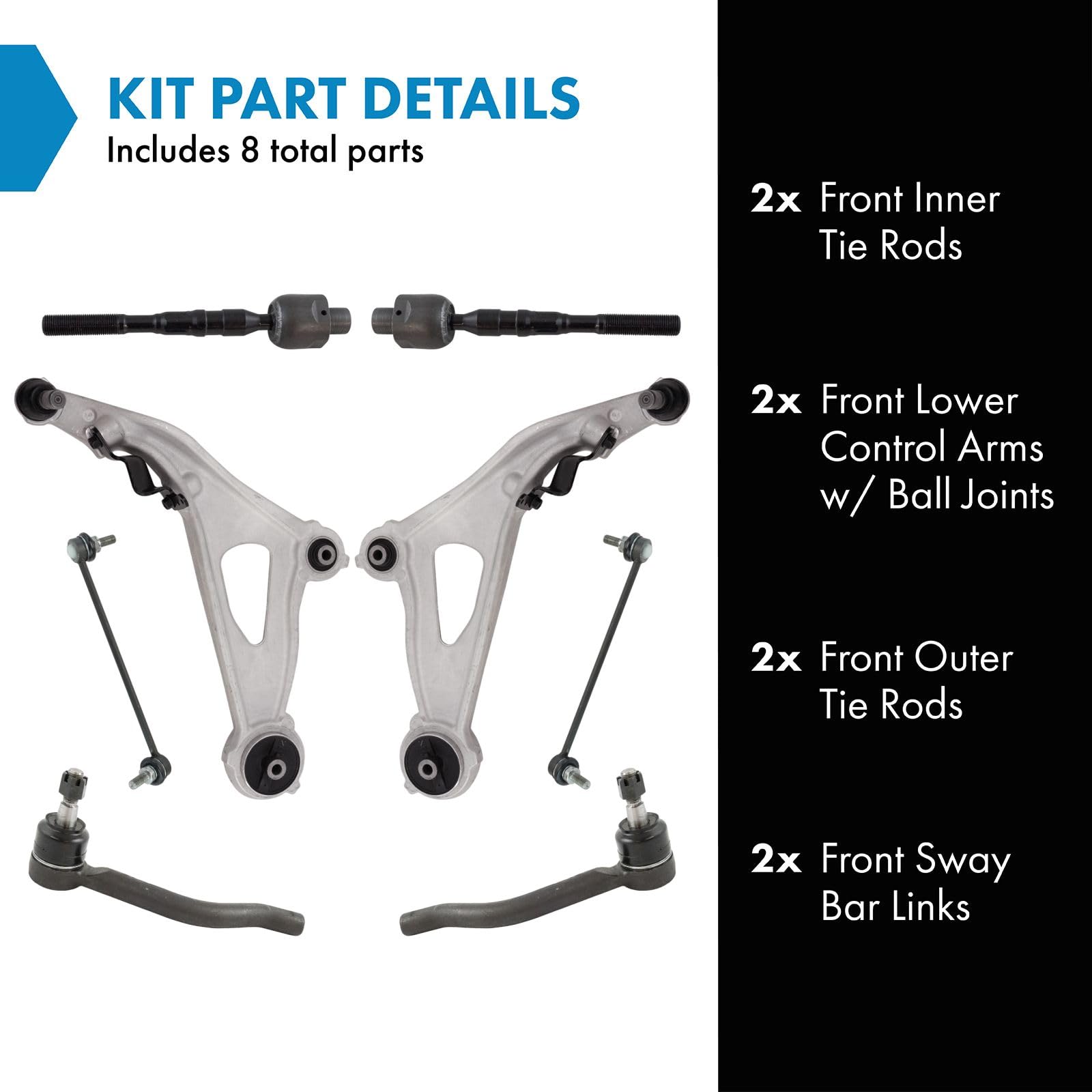 Amazon.com: TRQ Front Steering & Suspension Kit Control Arm with