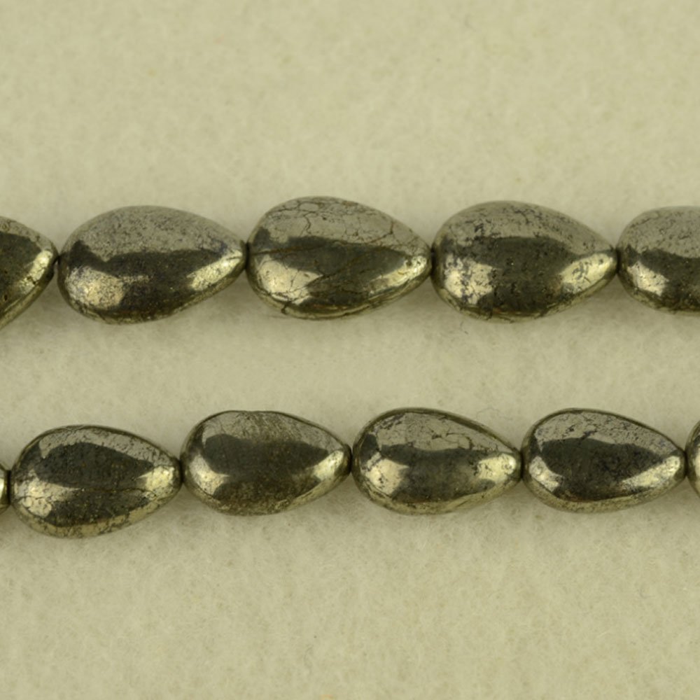Cuentas de pirita en forma de gotas de agua, cuentas de piedra natural, cuentas para hacer joyas, hilo de 13 x 18 mm