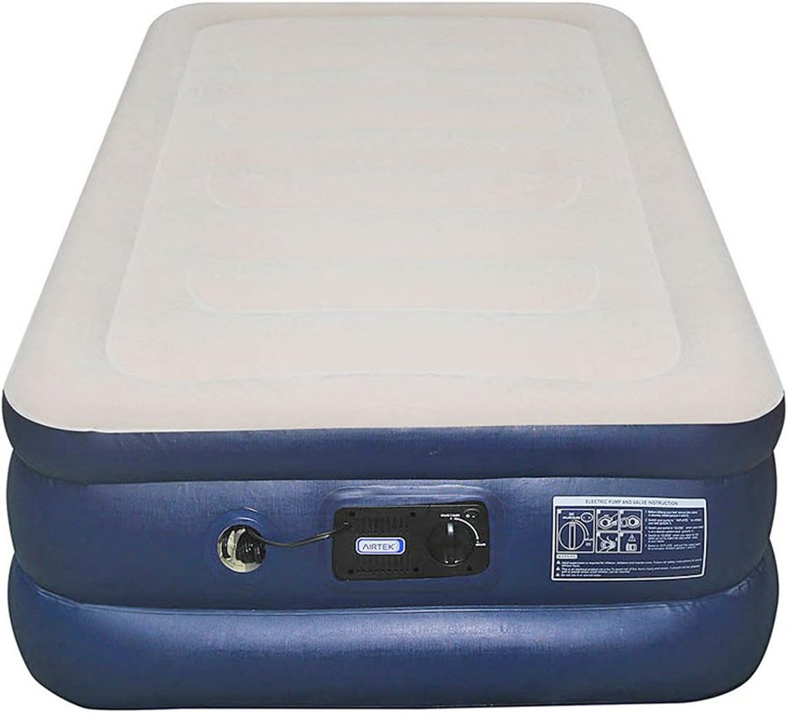 Inflatable Mattress Airtek Keystone 18" Raised Air Mattress with Built-in Pump Twin Size