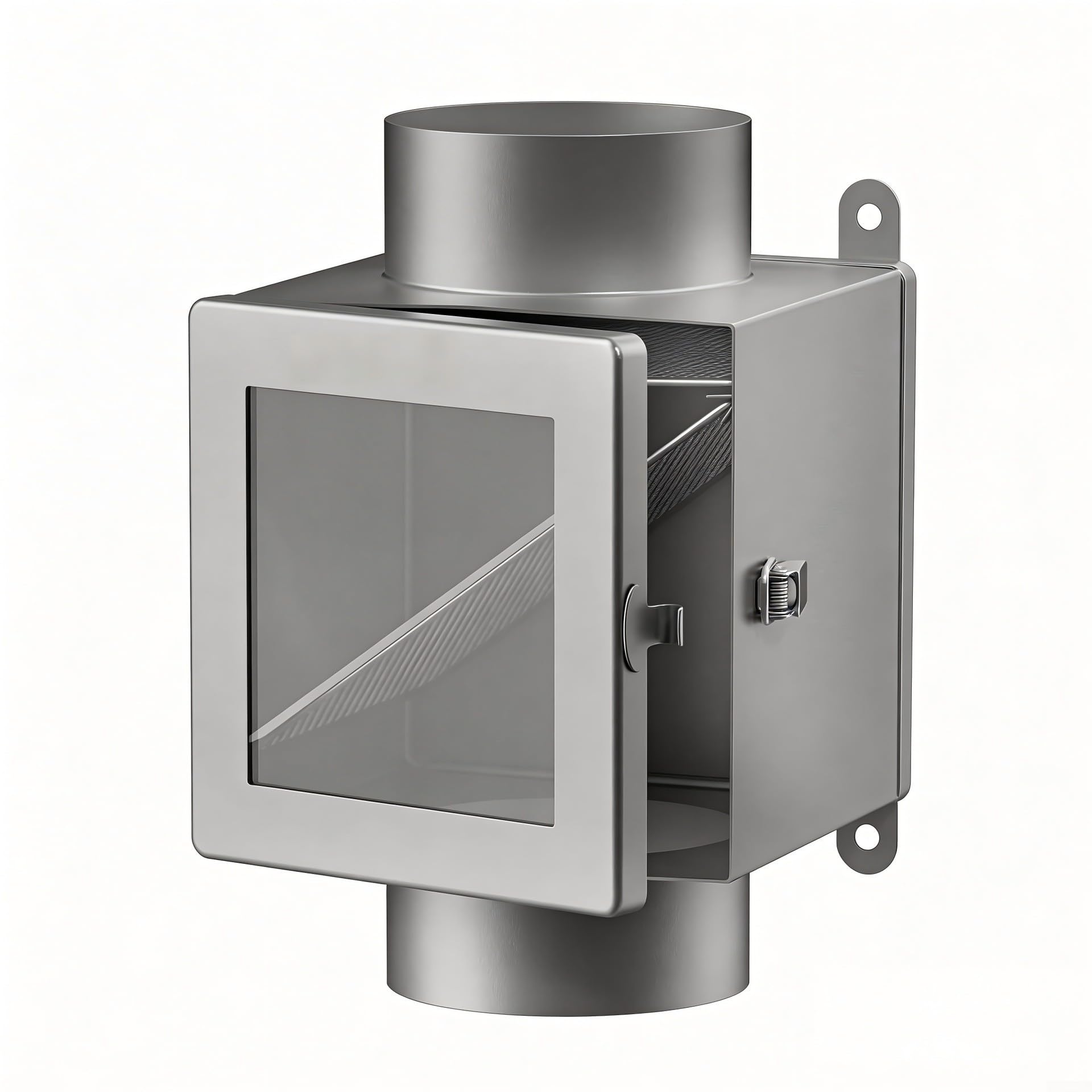Metall Trockner Abluftset 4 Zoll mit Flusenfilter wiederverwendbar(Silver Gray)