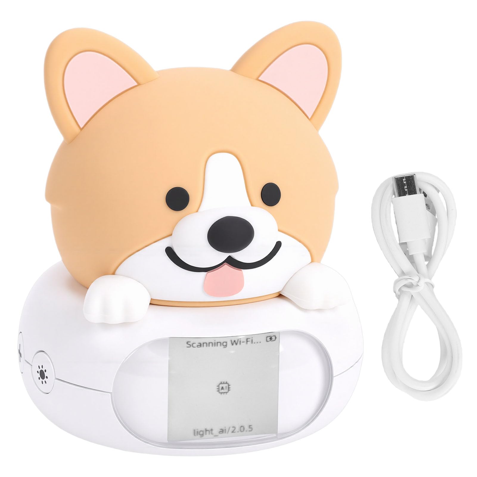 Robot de Escritorio Portátil con IA | Compañero de Chat Inteligente con Luz Nocturna, Comandos de Voz, Modo Seguro para Niños, LED Silencioso, Asistente de Hogar Inteligente WiFi para (Perro)
