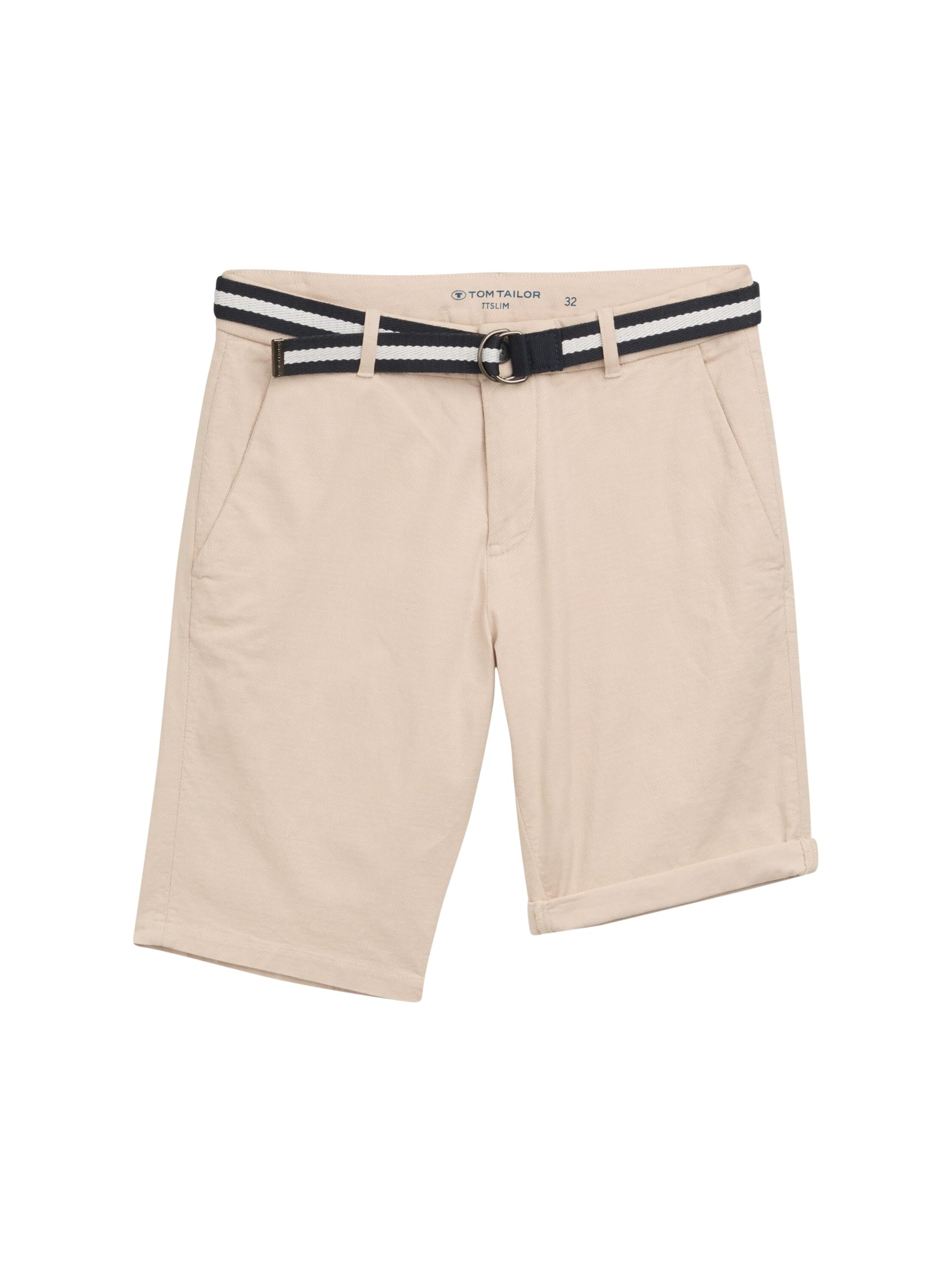 TOM TAILOR Herren Slim Fit Chino Shorts mit Gürtel
