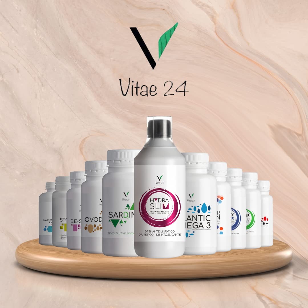 Vitae24 Hydra Slim Integratore con Betulla per Drenaggio dei Liquidi Corporei in Eccesso | Integratore a Base Vegetale con Cardo Mariano, Tarassaco, Camomilla, Vite Rossa, Mirtillo, Centella Asiatica