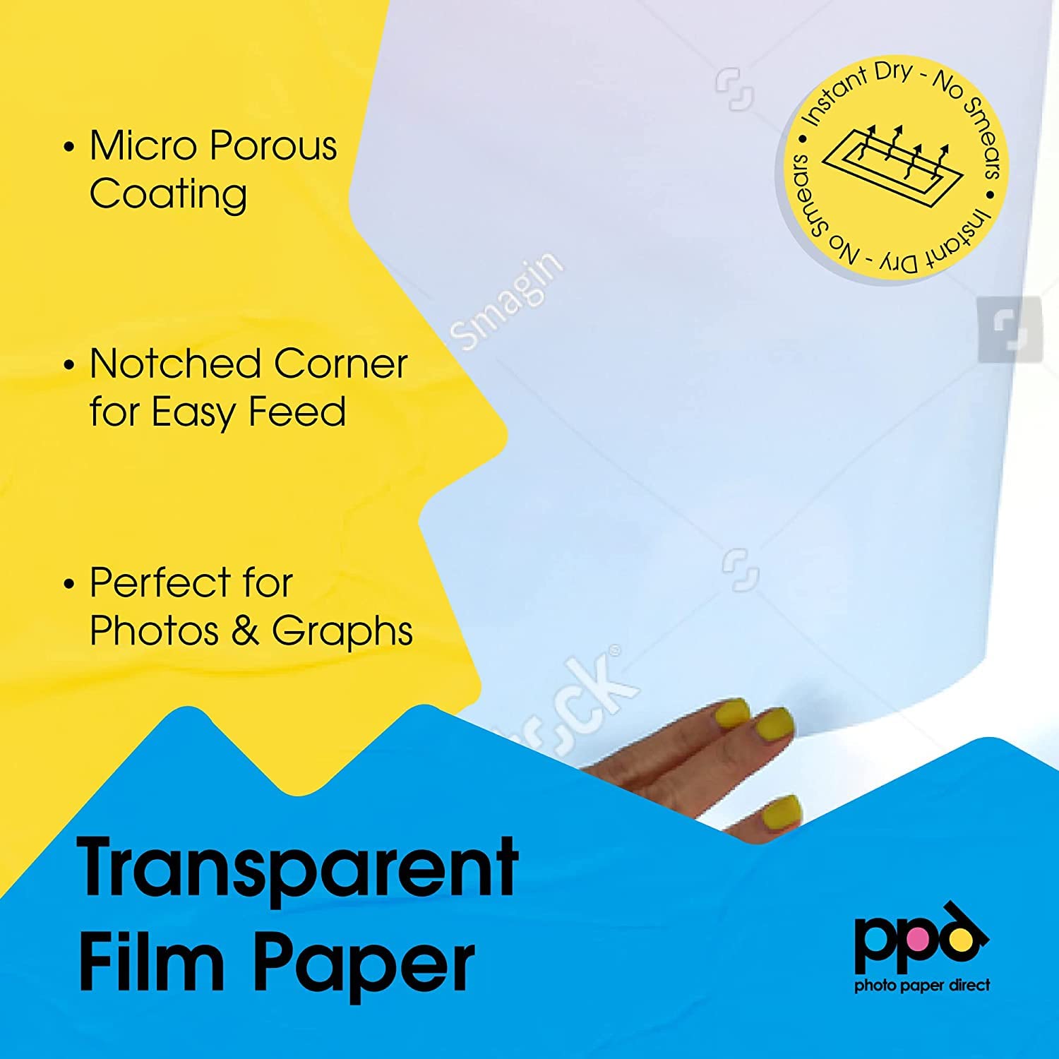 Image secondaire de PPD A4 X 100 Films Transparents pour Rétroprojecteur, Impression Jet d'Encre, 10 Feuilles OHP Premium, Noirs Profonds, PPD-34-10