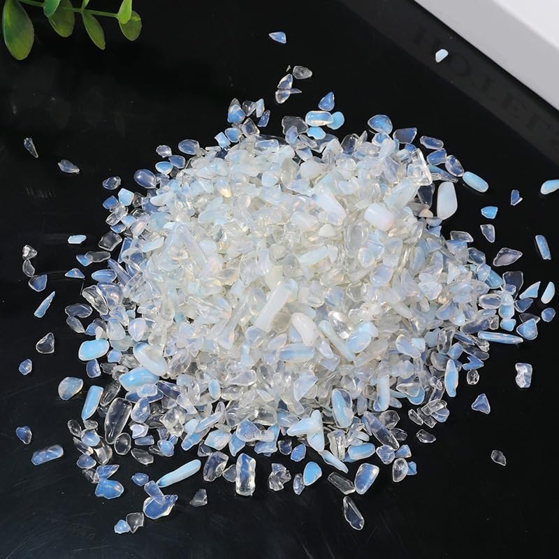 Grava decorativa para acuarios, Grava de ópalo en varios tamaños, paquete de 4, 1000 g cada una, for peceras, paisajismo, jardineras, pavimentos, decoración de piedra de cristal.(3-5mm1000g)