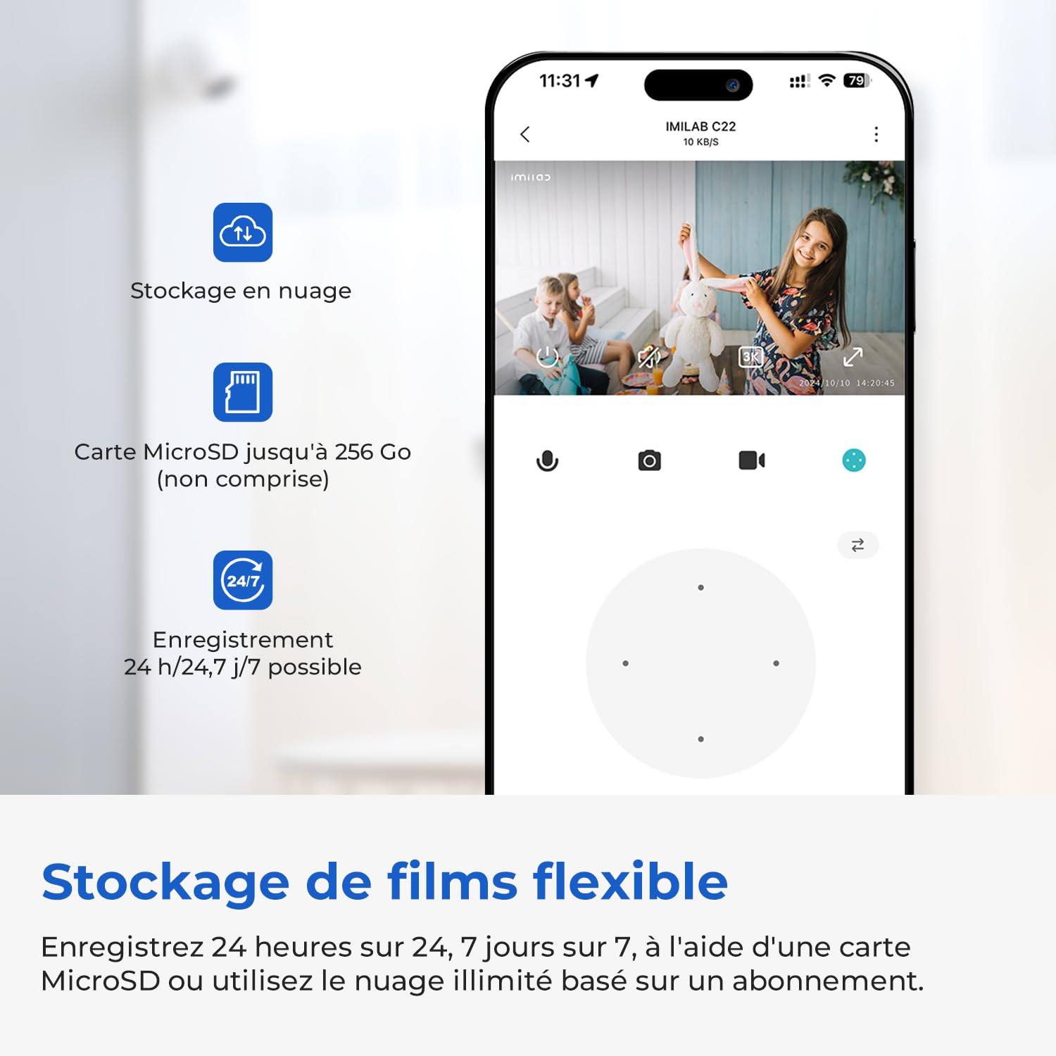 IMILAB 3K 5MP Cámara de Interior, 360° Surveillance Bébé et Animaux Camera