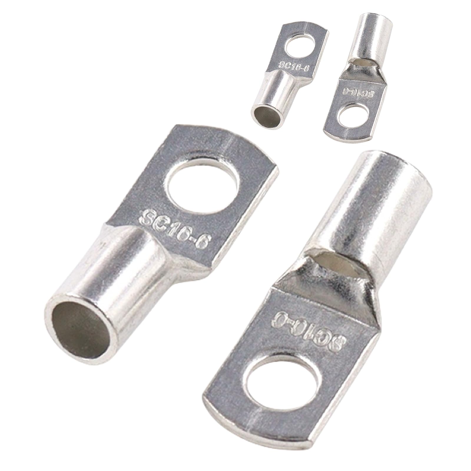 JOYELEC 42Pcs SC16-6 Tinned Copper 16.0mm² Cable Lugs M6 Battery SC Ring Crimp Terminals Connectors for Electric, Auto, Boat, Car,Battery Cable Ends Lugs, Bolt Hole Crimp Terminals Connector