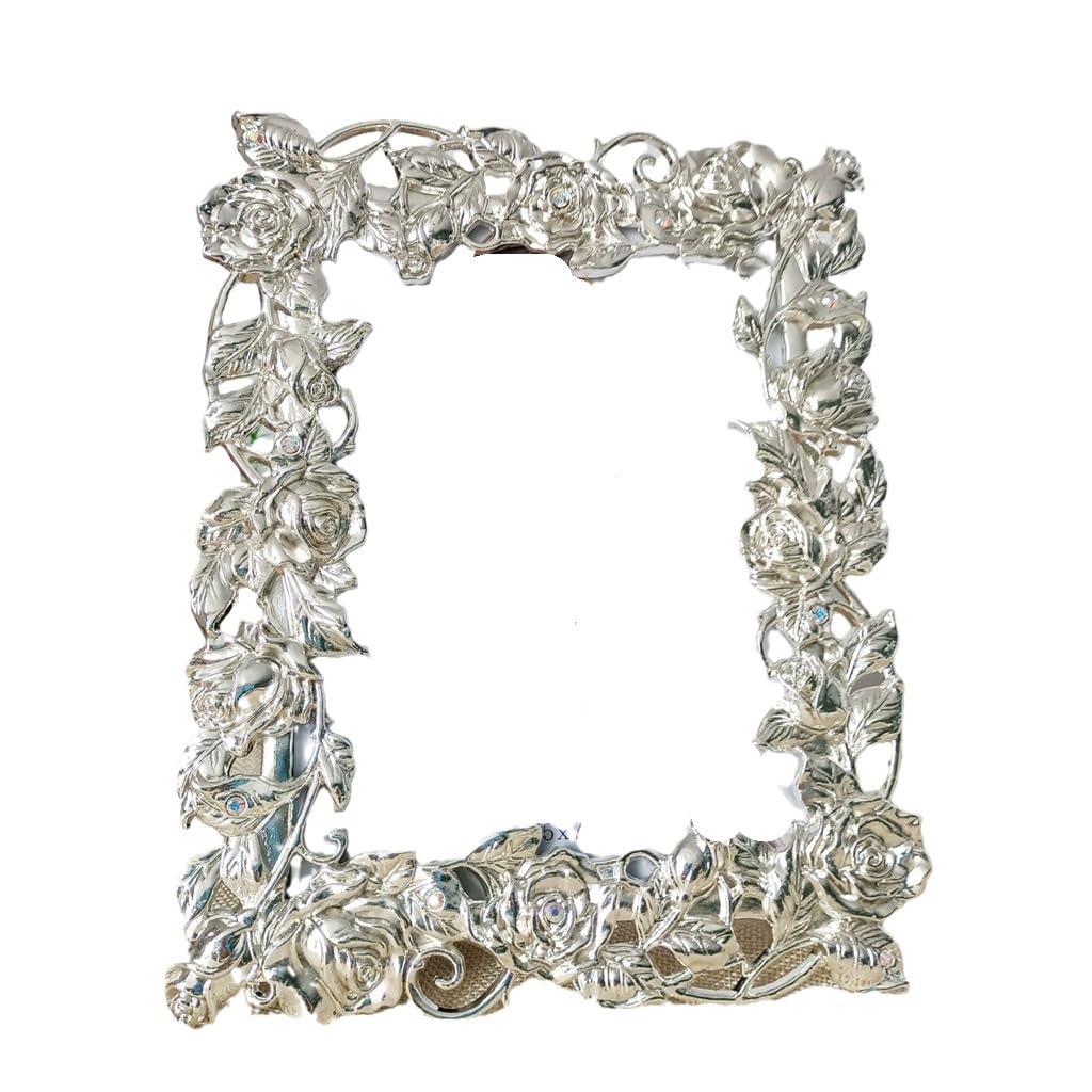 MOBYGKFY Silver Horizontal And Vertical Metal Frame With Photo For Home Decoration