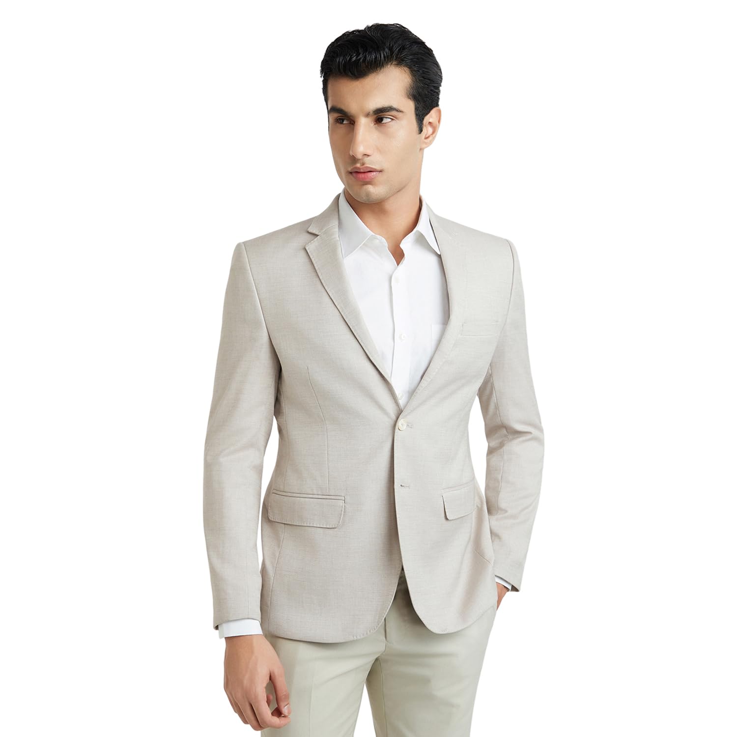 Men's Urban Fit Pure Terylene Notch Lapel Print Pattern Full Sleeve Casual Blazer-image-39