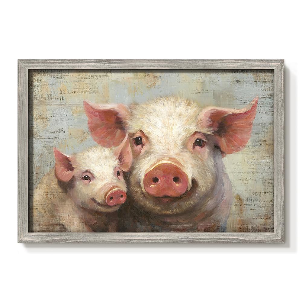イギリス購入★木製額入り絵 PIG & SHEEP イギリス購入☆木製額入り絵 PIG & SHEEP